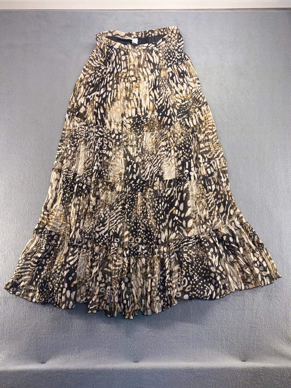 Title: Chico's Women's Tiered Maxi Skirt Size 0 (S/4) Animal Print Boho